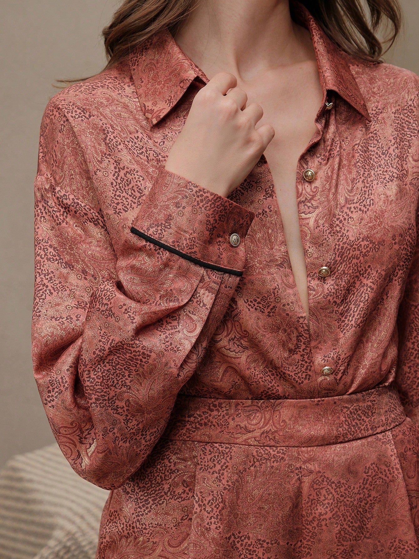 Redwood Elegant Leopard & Paisley Print Co-ord Set