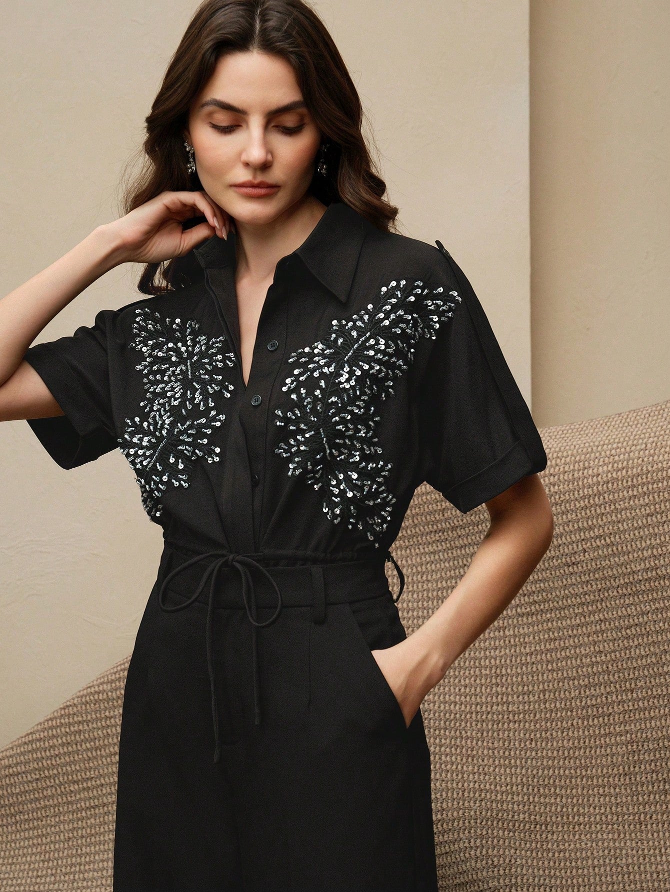 Black Elegant Dresses For Women Oldmoney Co-ord Set