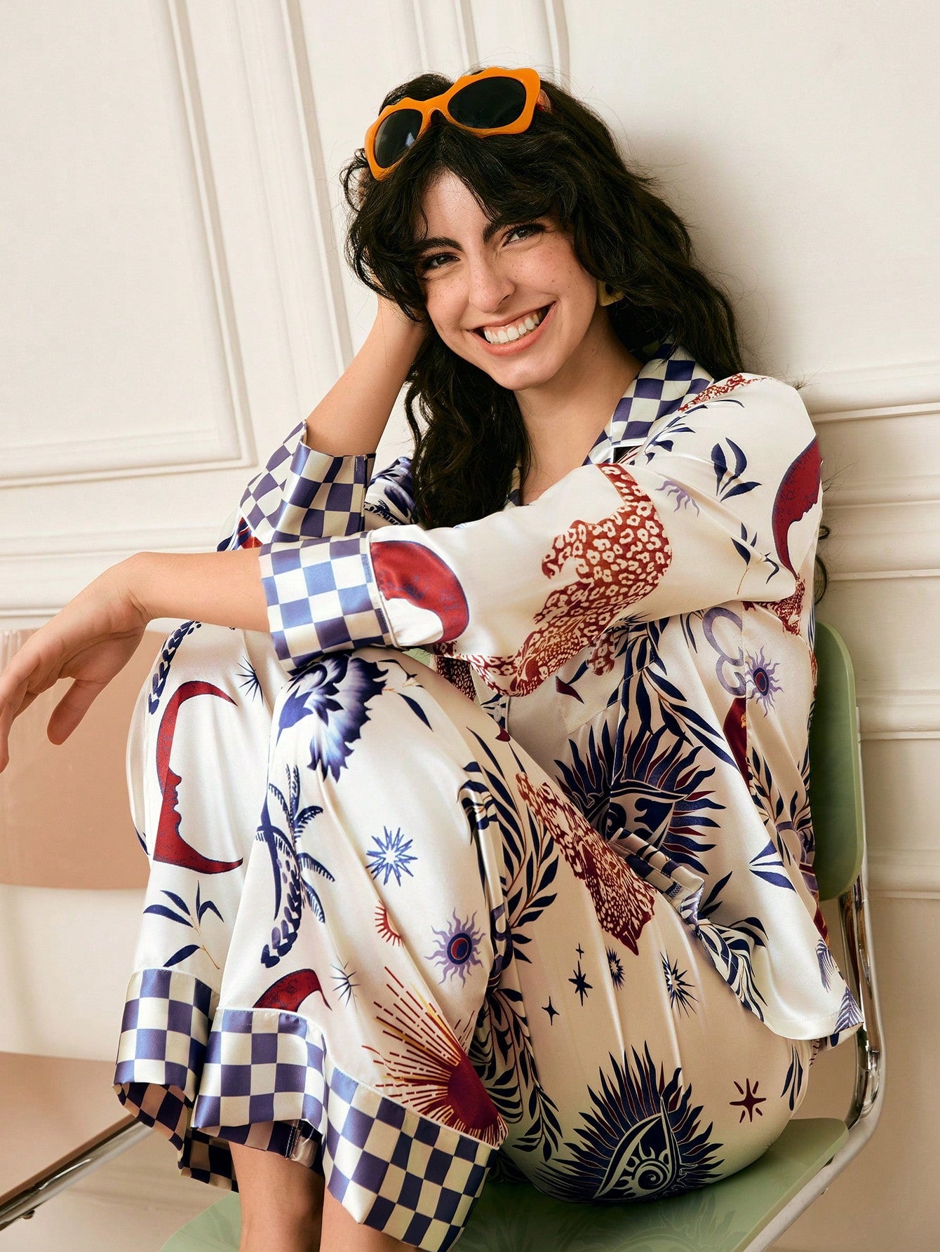 Chillnights Leopard Stripe Contrast Color Co-ord Set