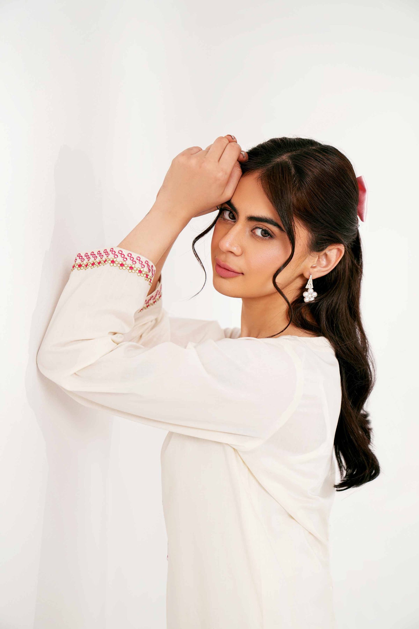 Elegant Ivory with Delicate Embroidery
