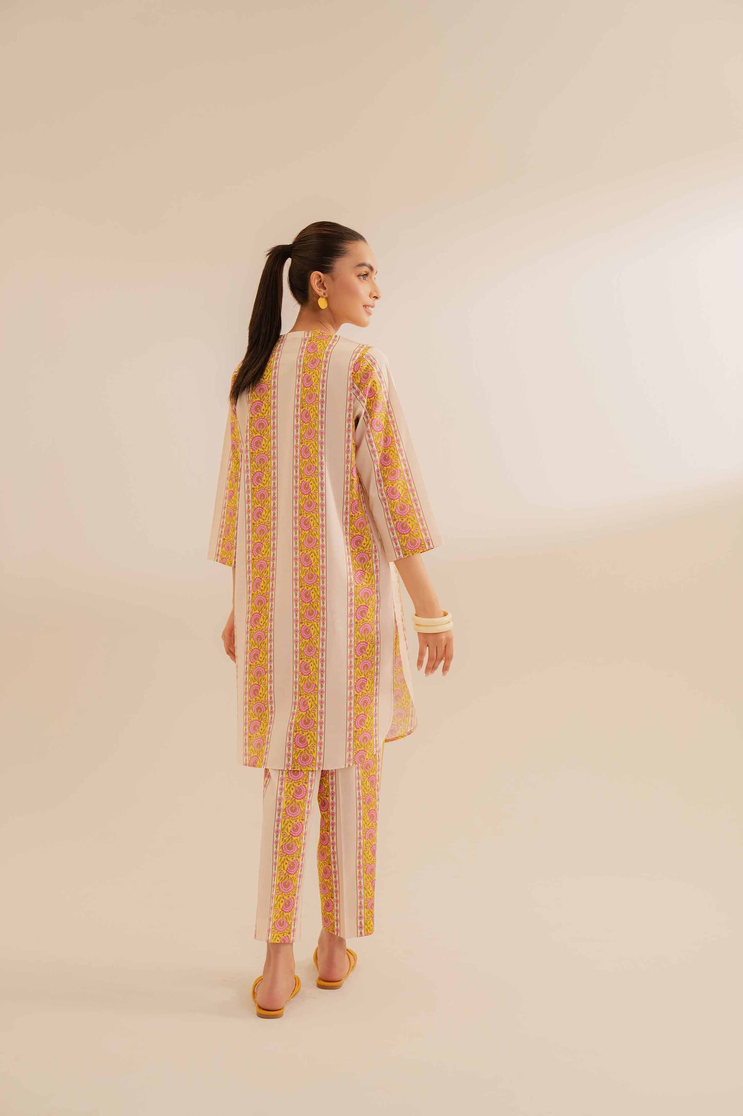 Sunset Stripes Printed Kurta Set