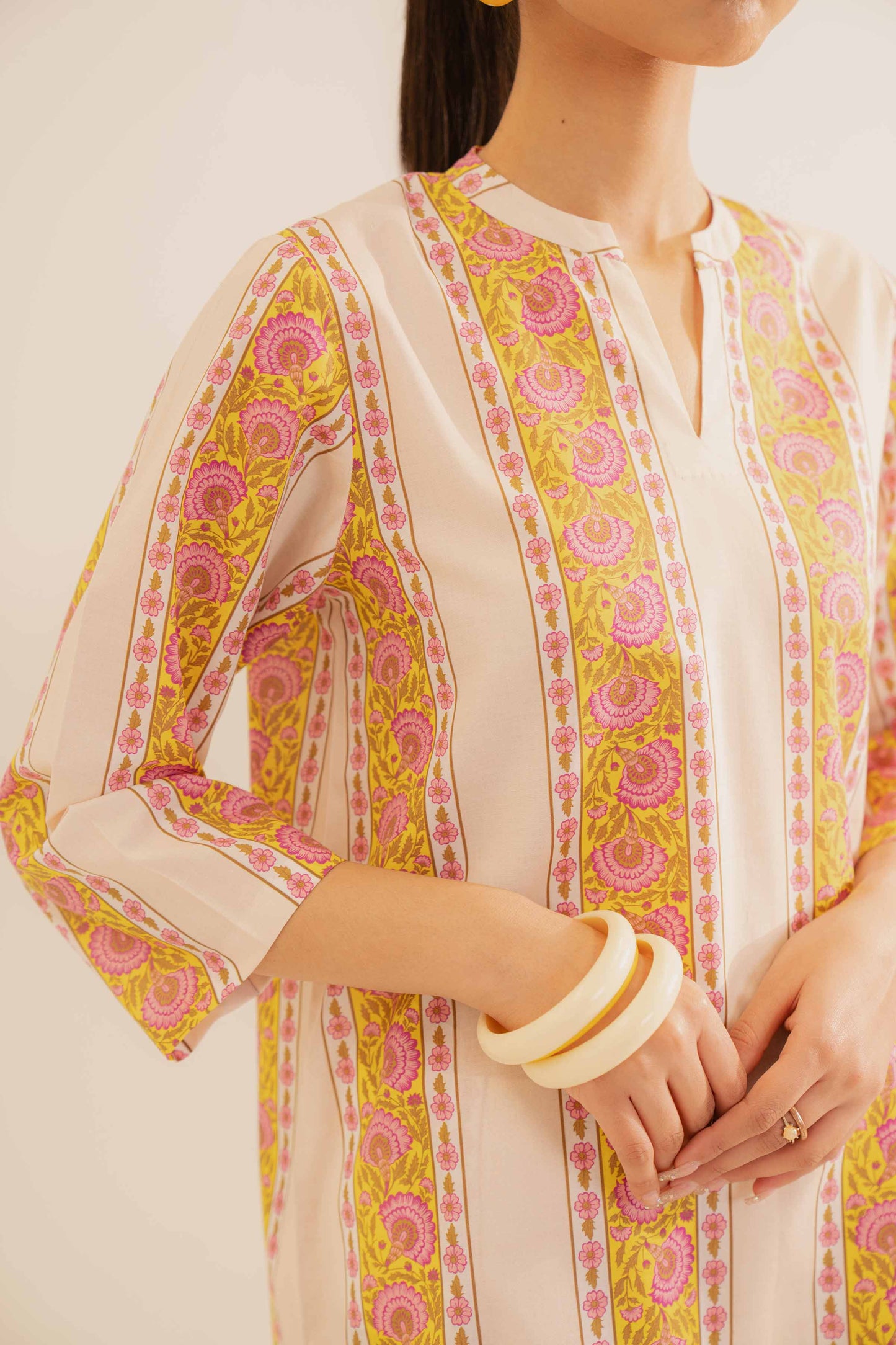 Sunset Stripes Printed Kurta Set