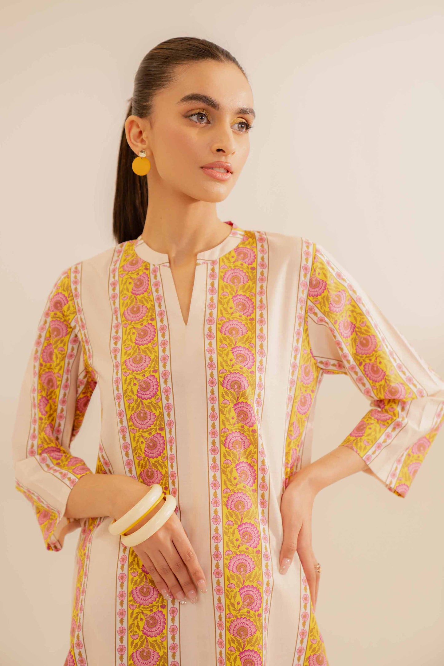 Sunset Stripes Printed Kurta Set