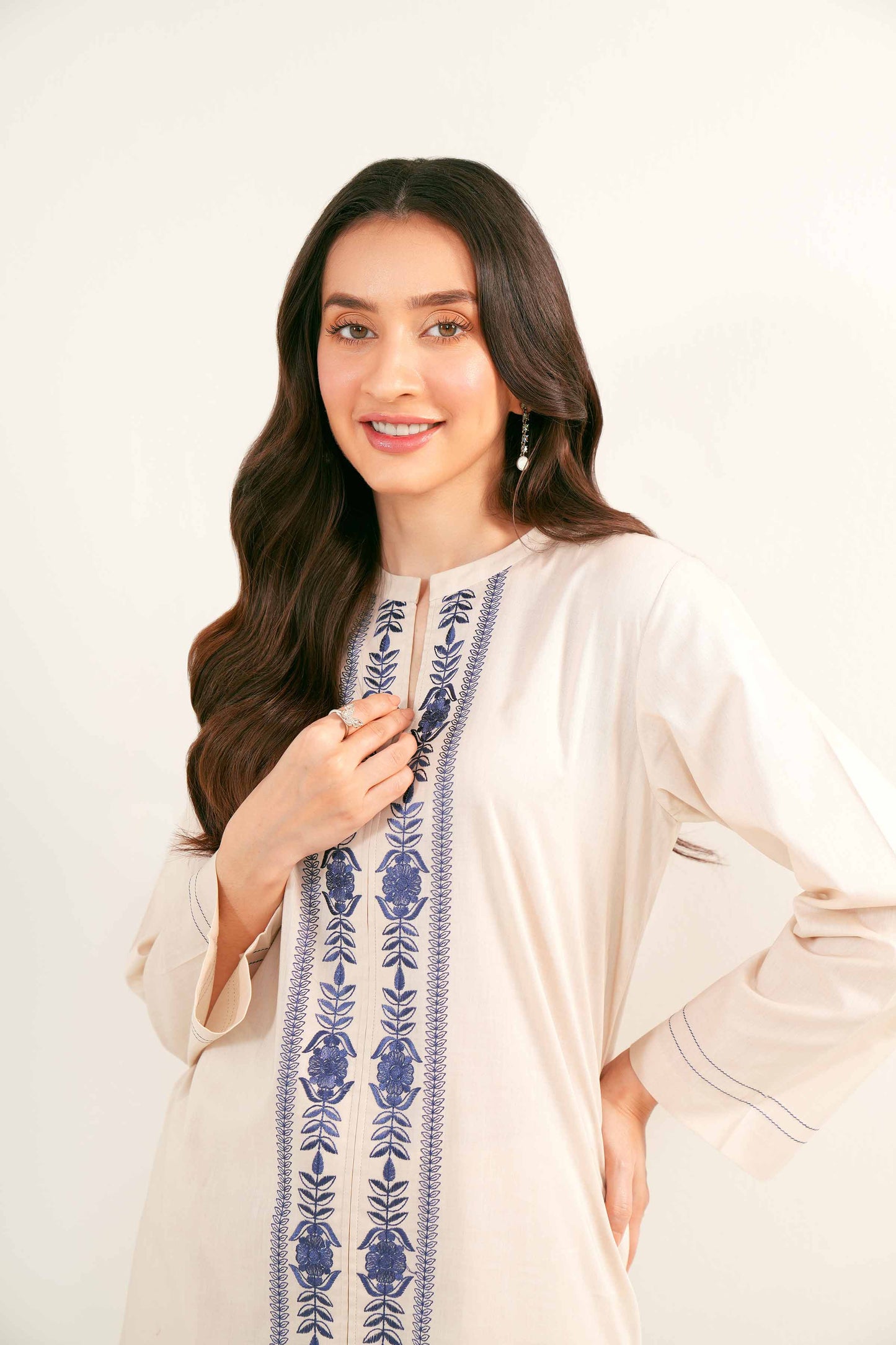 Ivory Bloom Embroidered Two-Piece