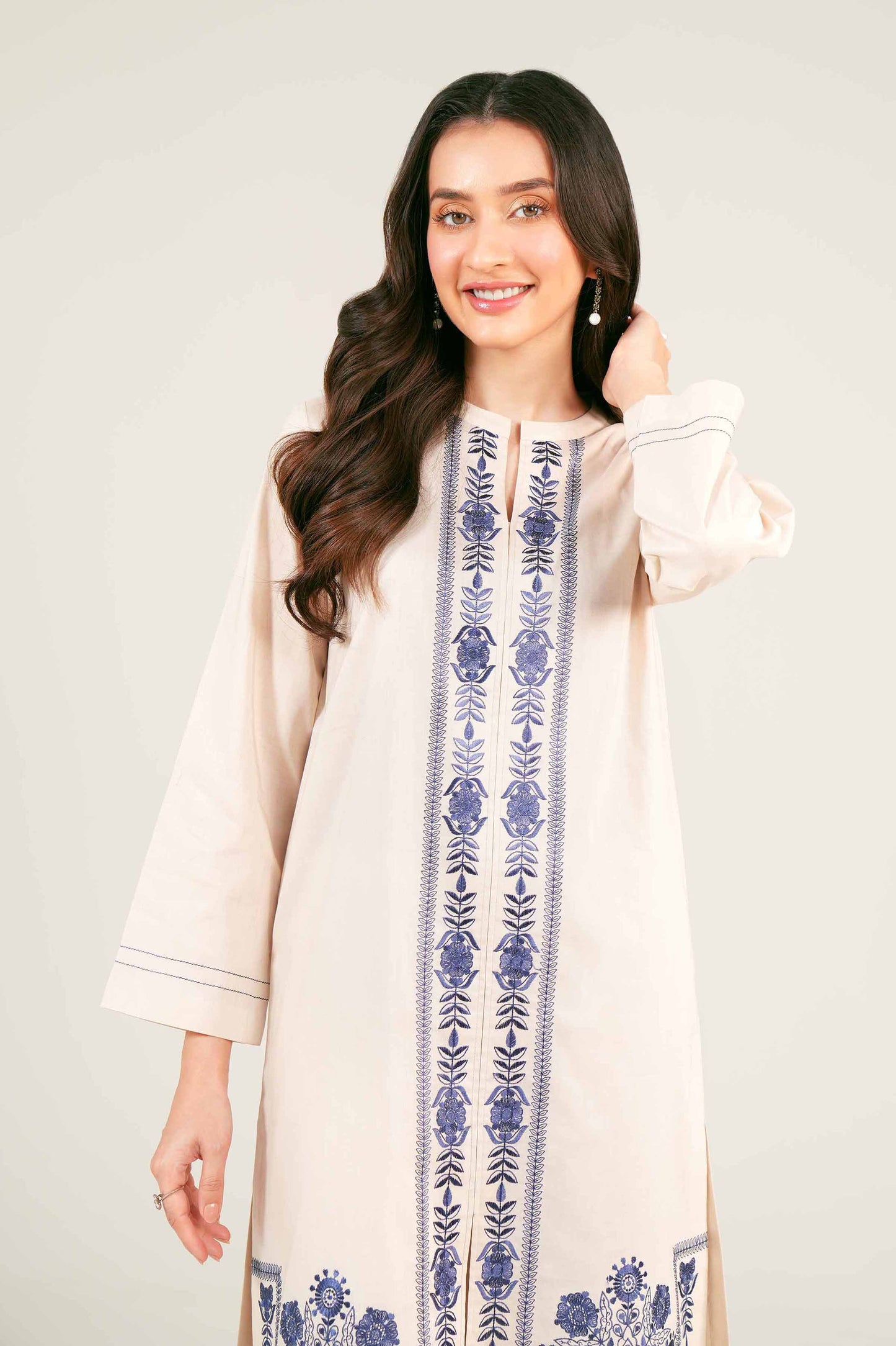 Ivory Bloom Embroidered Two-Piece