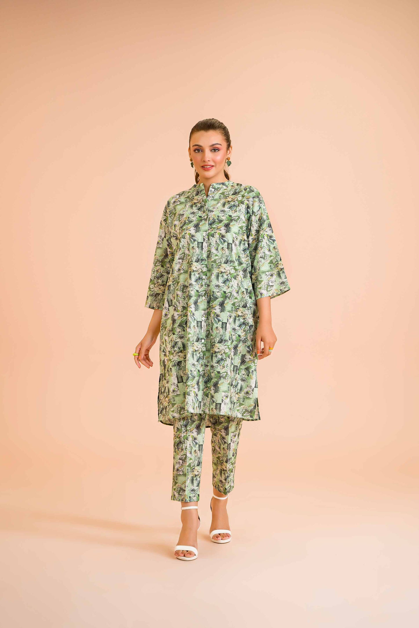 Emerald Abstract Two-Piece Set
