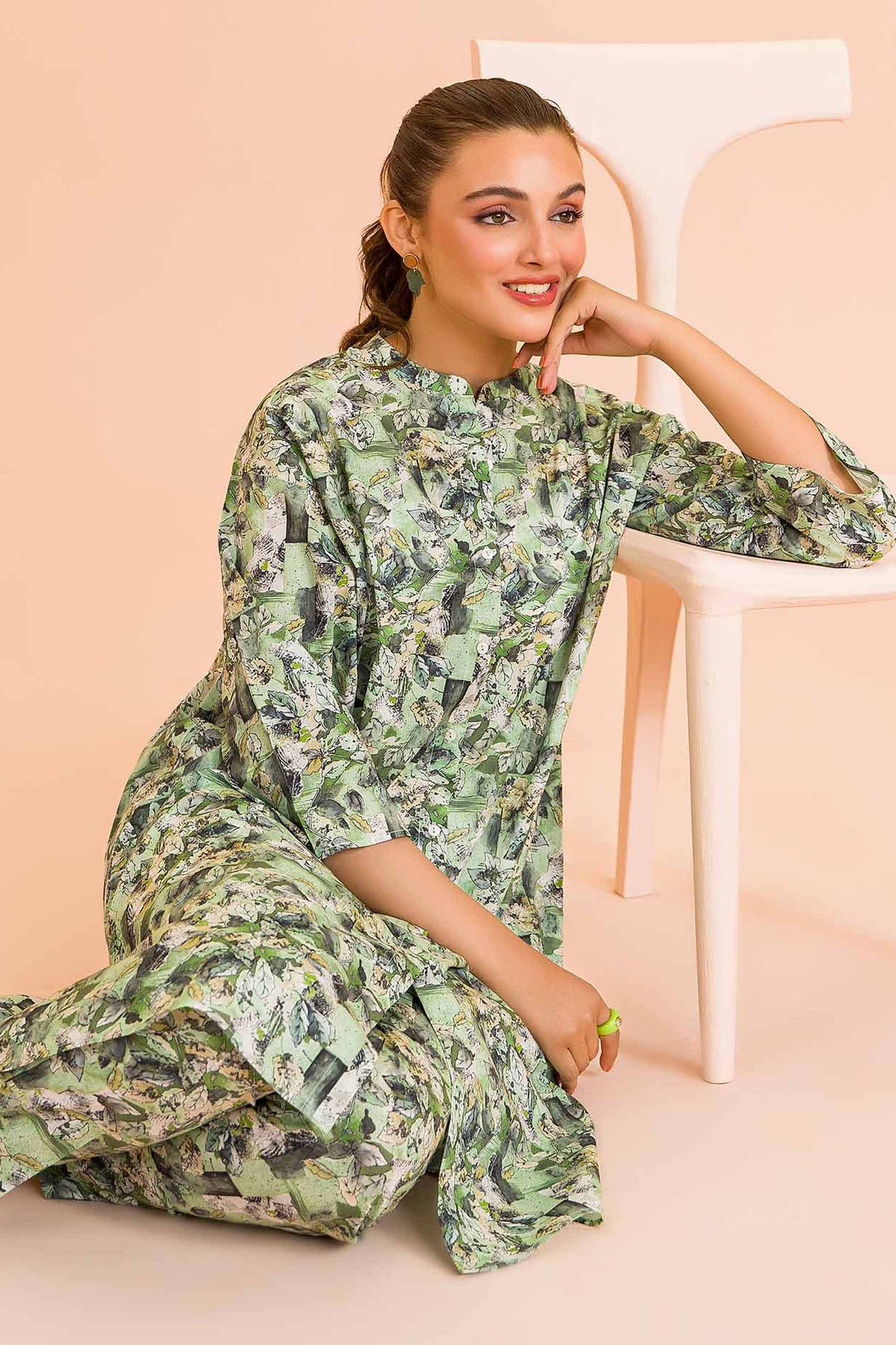 Emerald Abstract Two-Piece Set