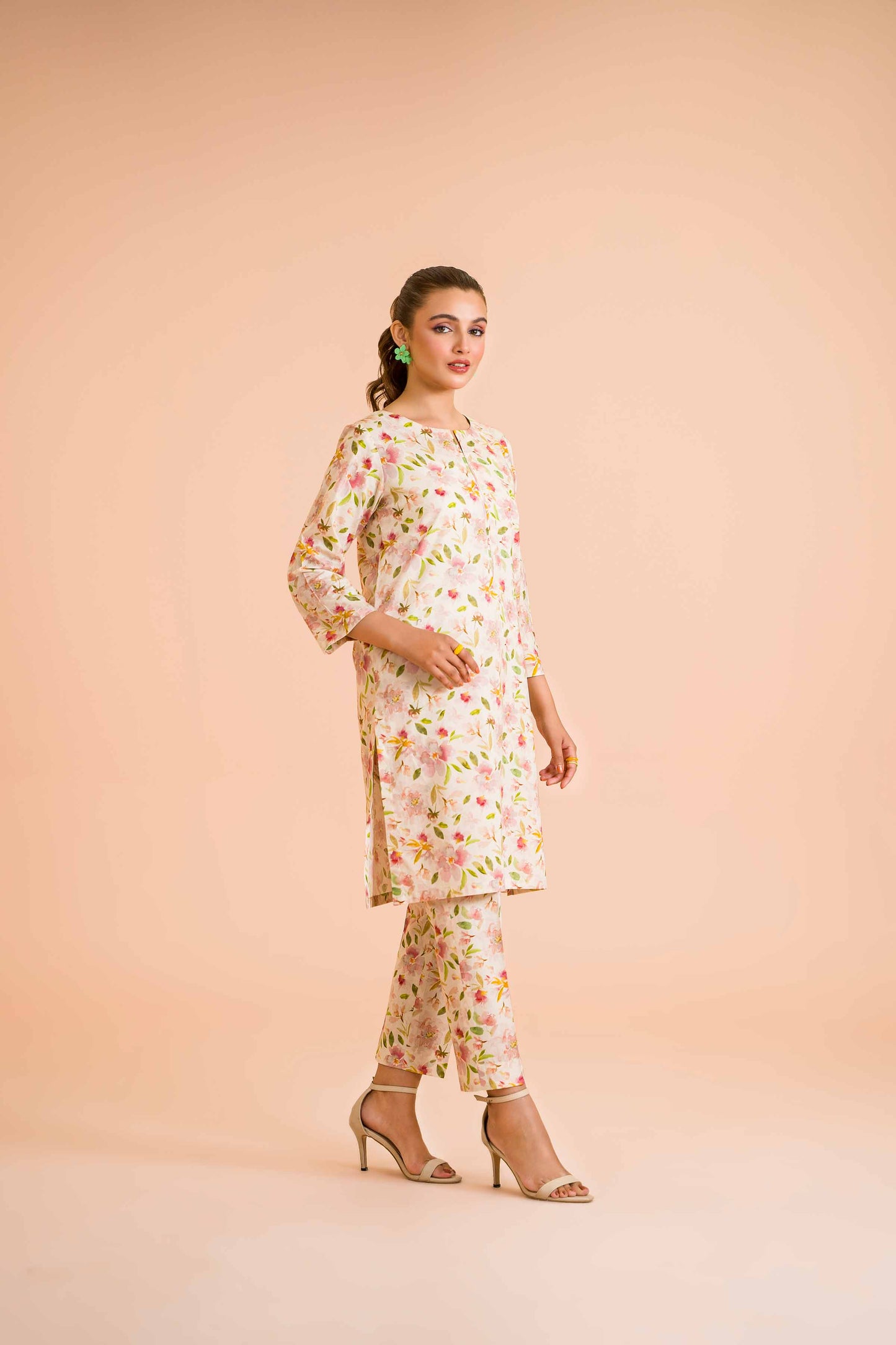 Floral Fantasy Cotton Kurta & Pants