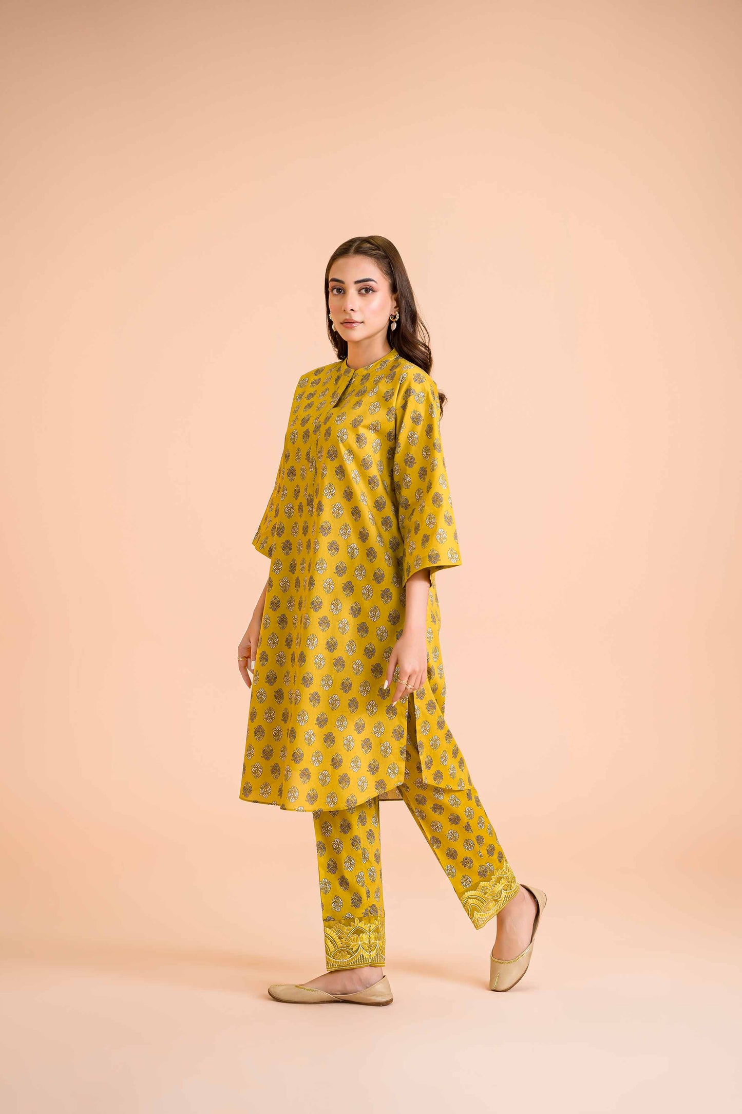 Golden Heritage Cotton Kurta & Pants