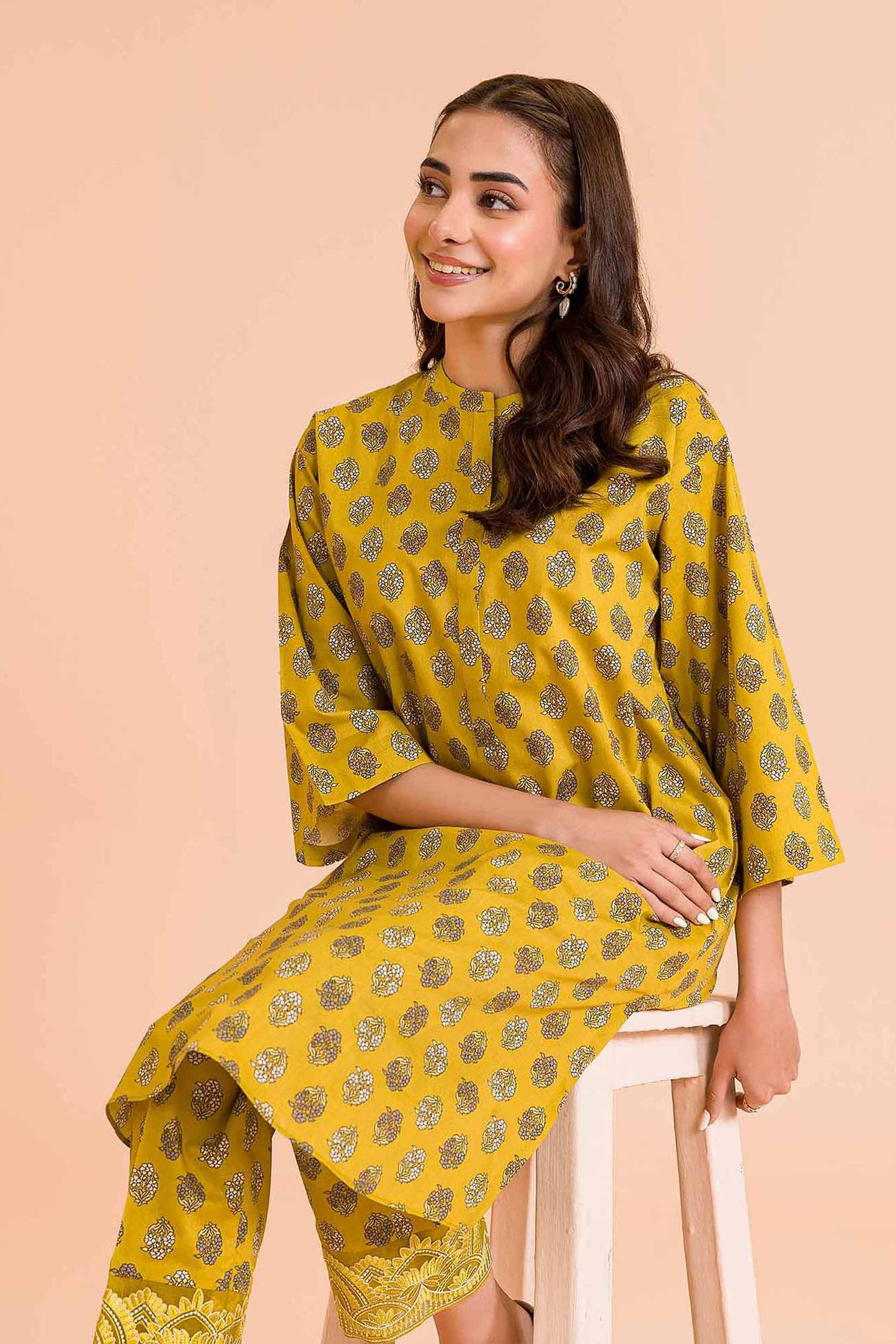 Golden Heritage Cotton Kurta & Pants
