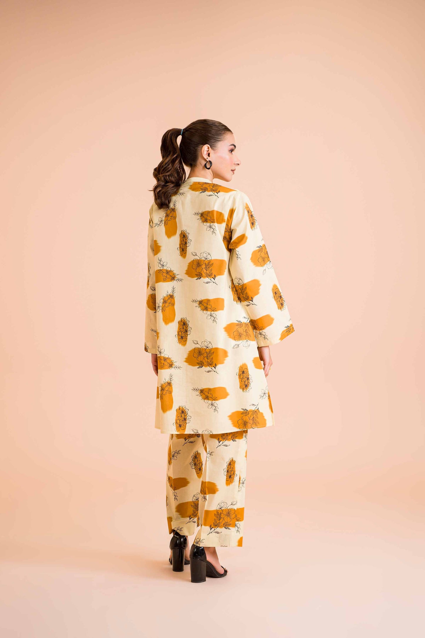 Amber Petals Printed Two-Piece Suit