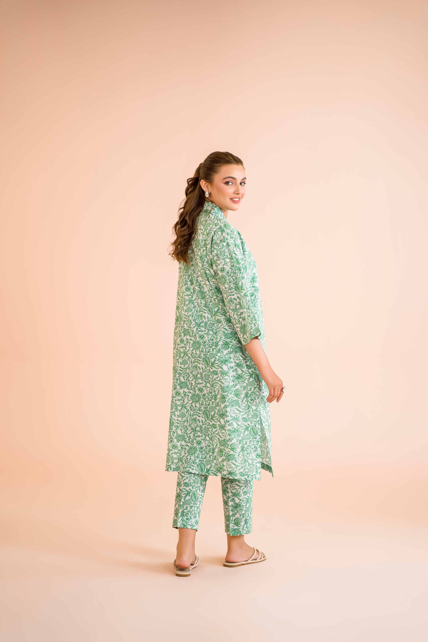 Pastel Leafy Elegance Co-ord