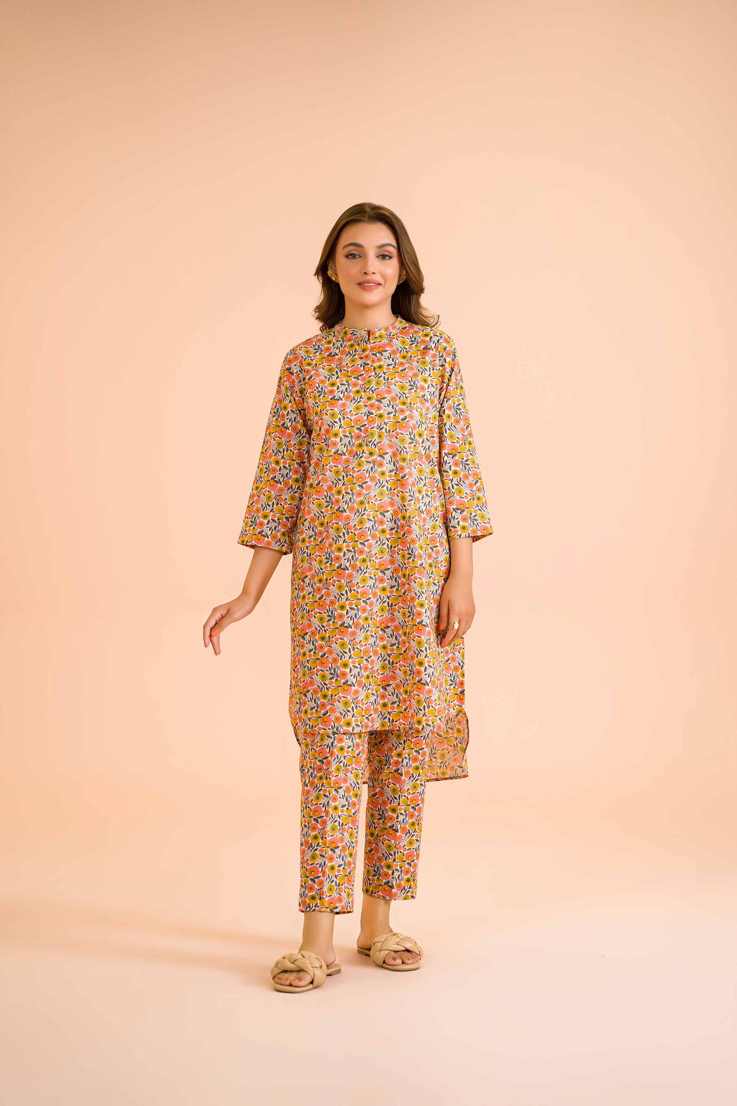 Peach Blossom Garden Printed Co-ord Set
