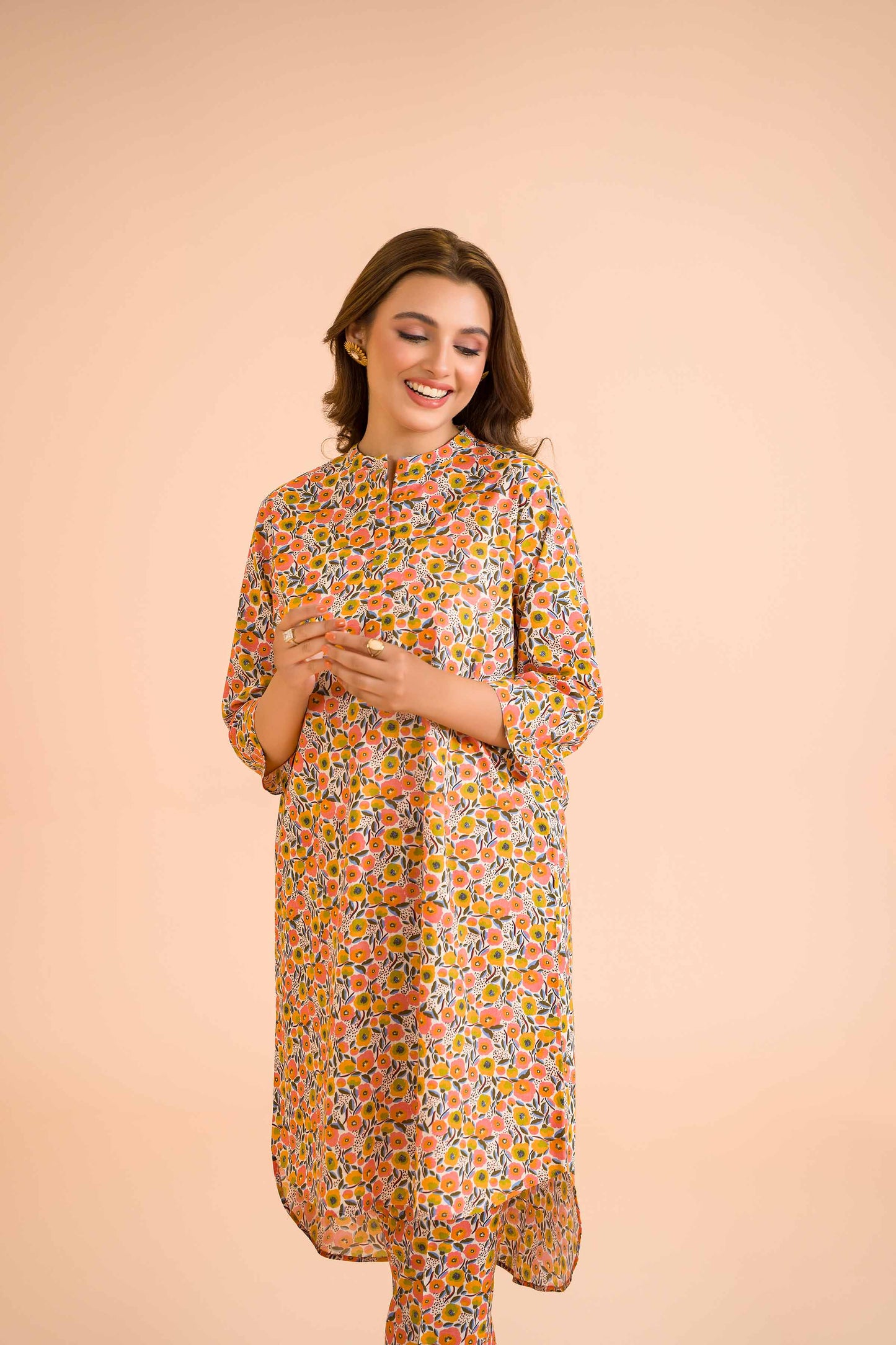 Peach Blossom Garden Printed Co-ord Set