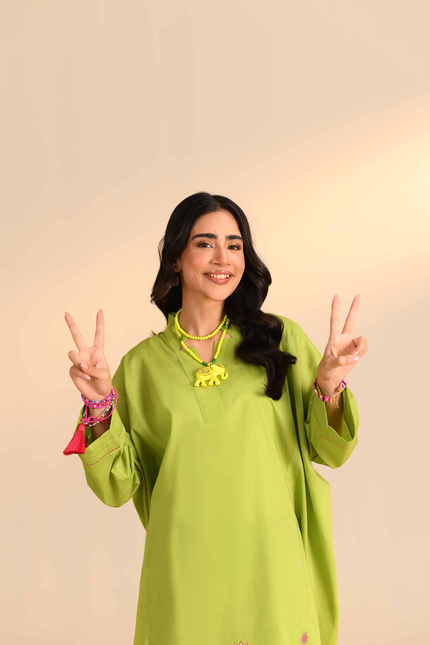 Lime Blossom Embroidered Kurta Set