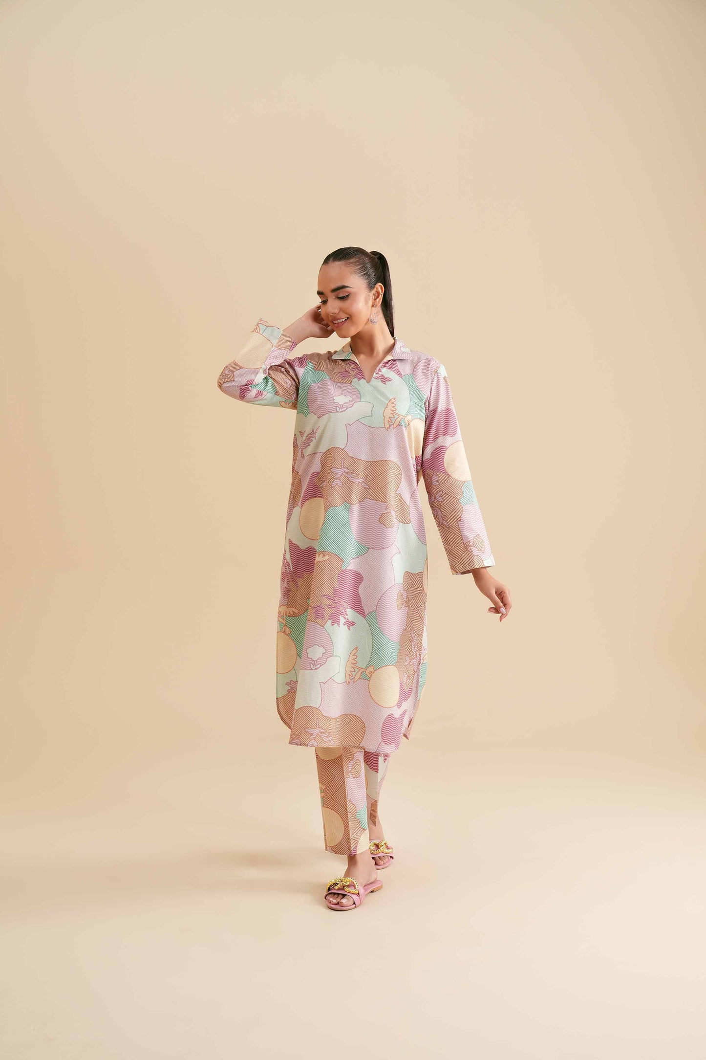 Pastel Abstract Print Co-ord Set
