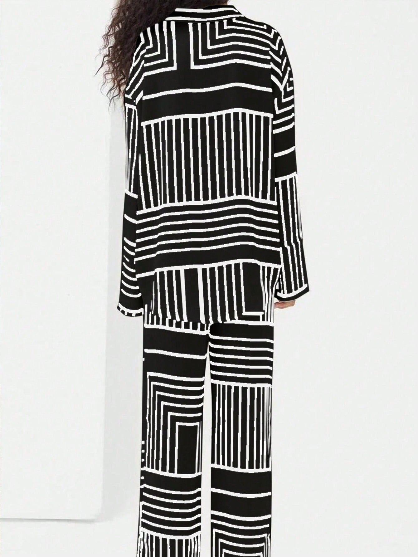 Black Elegant Casual Commuter 2 Pieces Co-ord Set