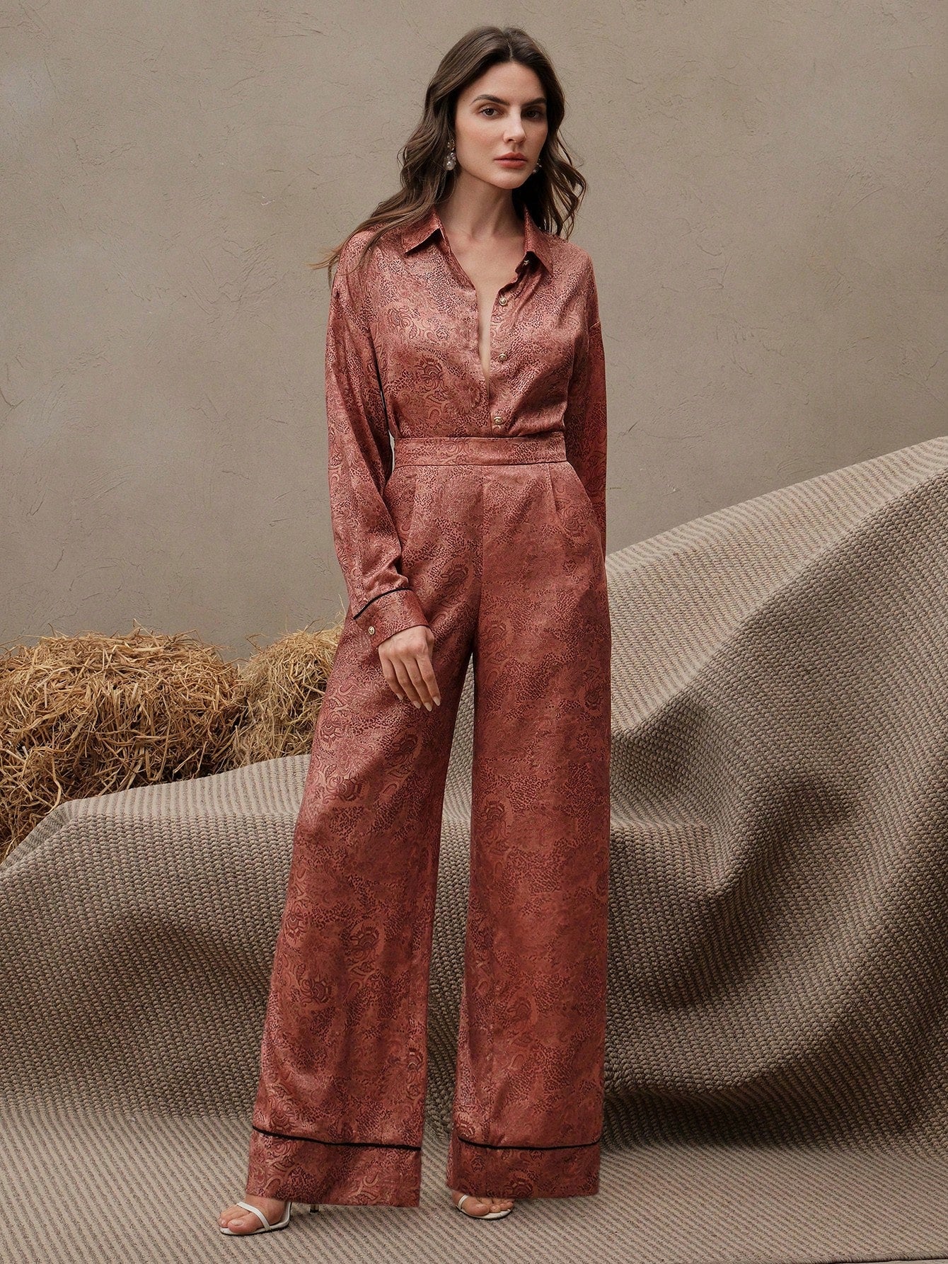 Redwood Elegant Leopard & Paisley Print Co-ord Set