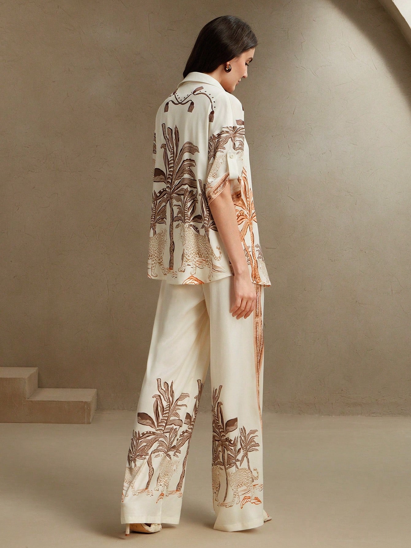 Multicolor Casual Vintage Print 2Pcs Co-ord Set