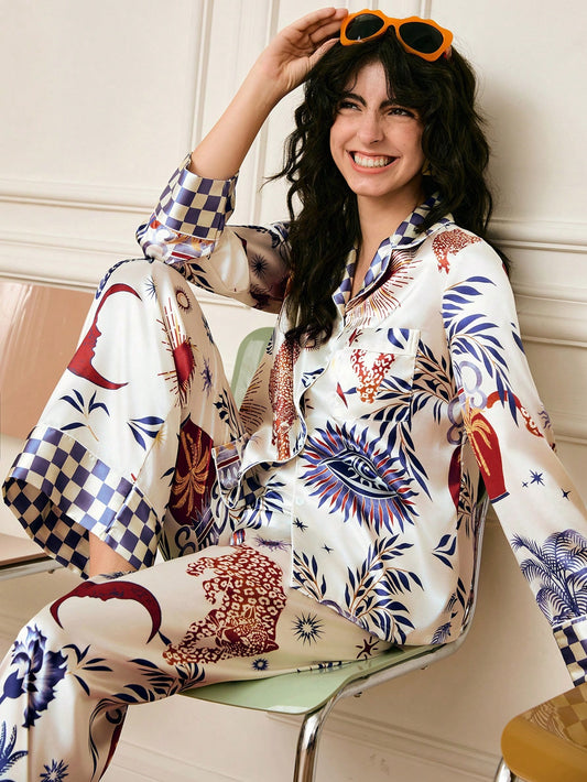 Chillnights Leopard Stripe Contrast Color Co-ord Set