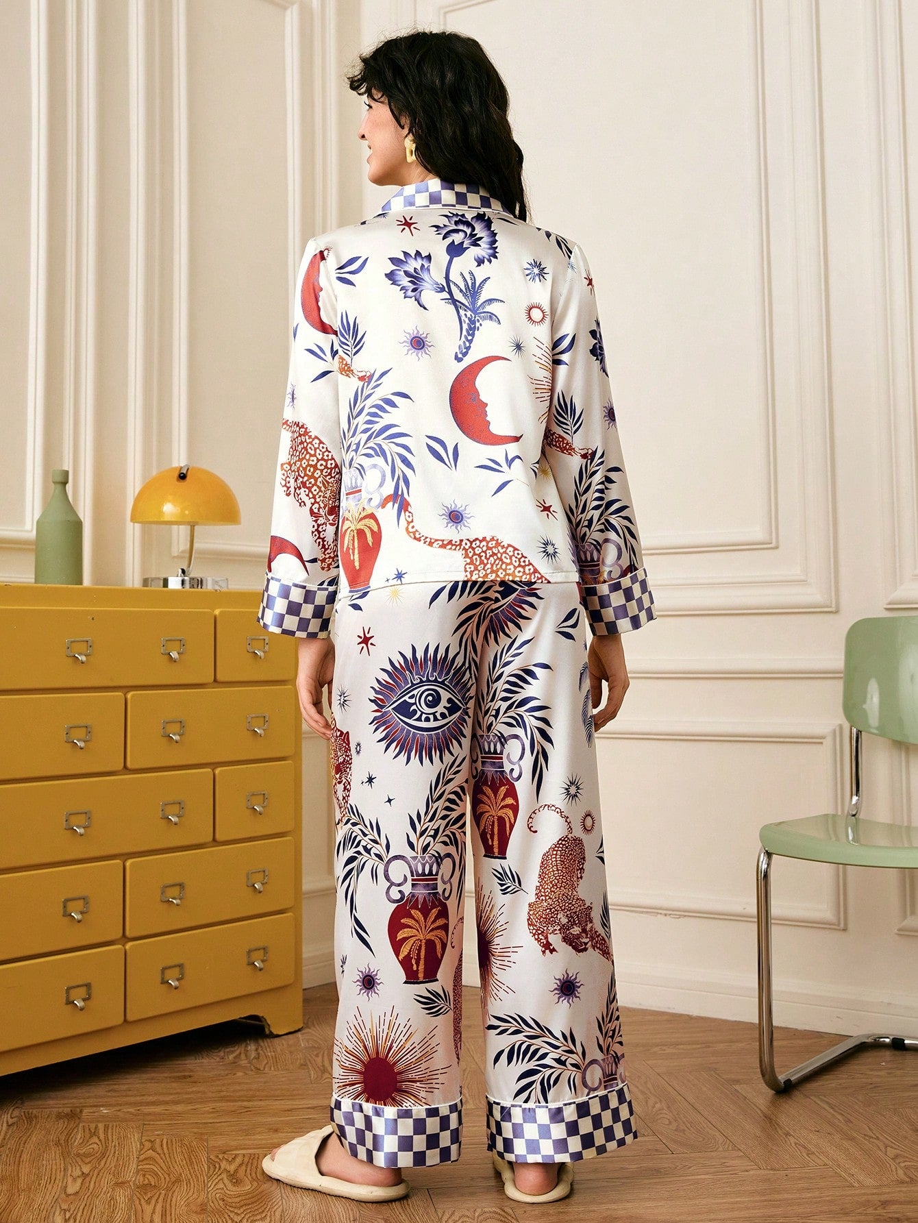 Chillnights Leopard Stripe Contrast Color Co-ord Set