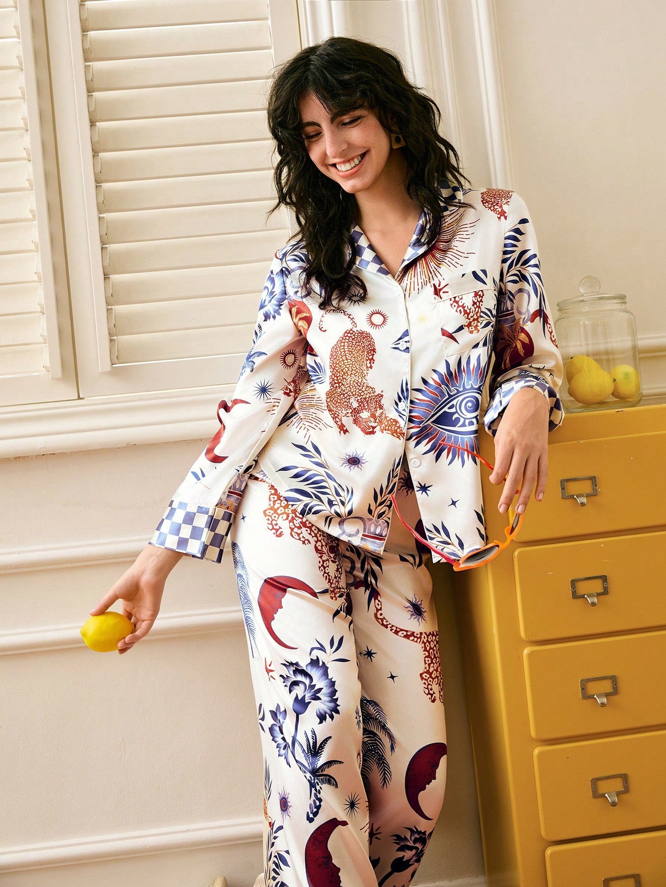 Chillnights Leopard Stripe Contrast Color Co-ord Set