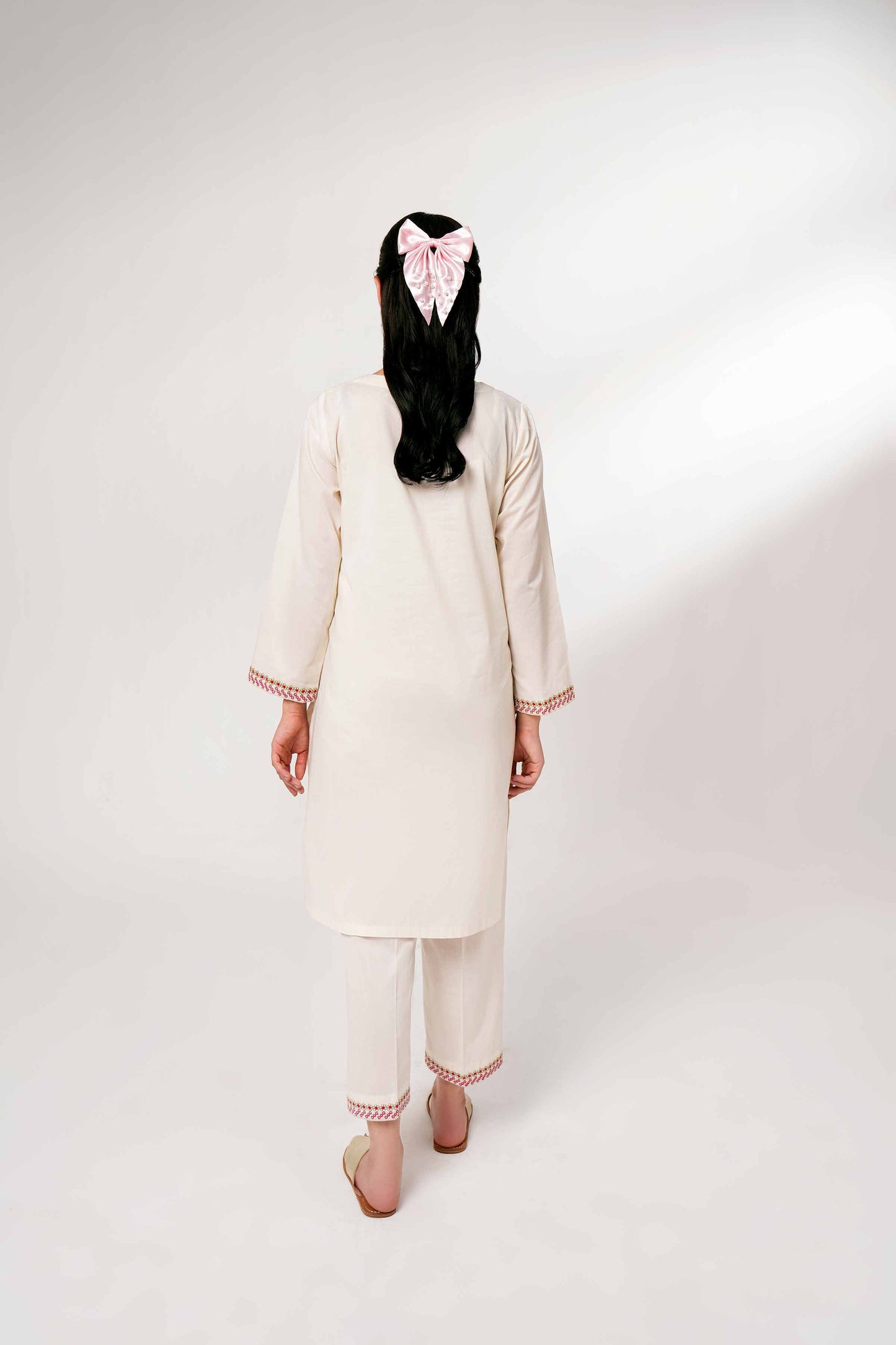 Elegant Ivory with Delicate Embroidery