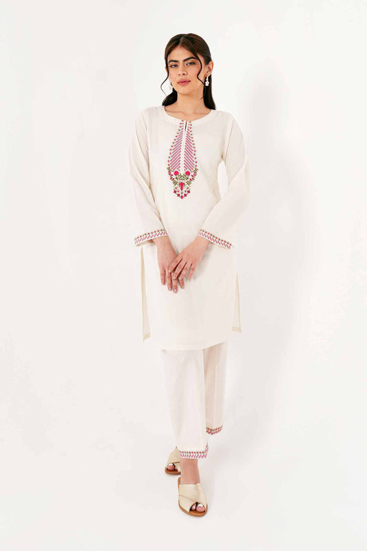 Elegant Ivory with Delicate Embroidery