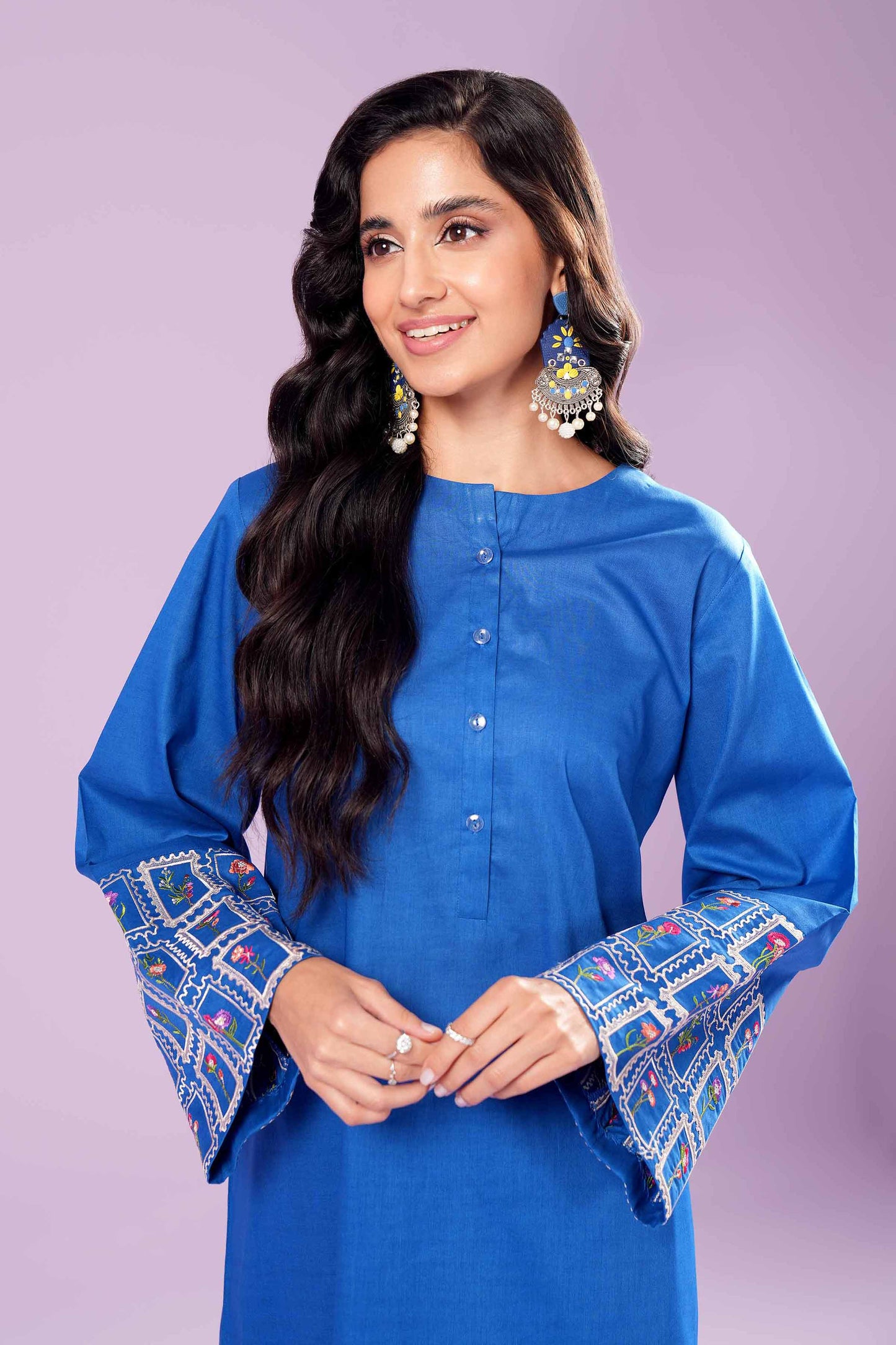 Azure Charm with Embroidered Sleeves