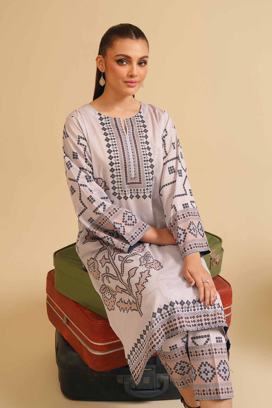 Geometric Bloom Two-Piece Suit