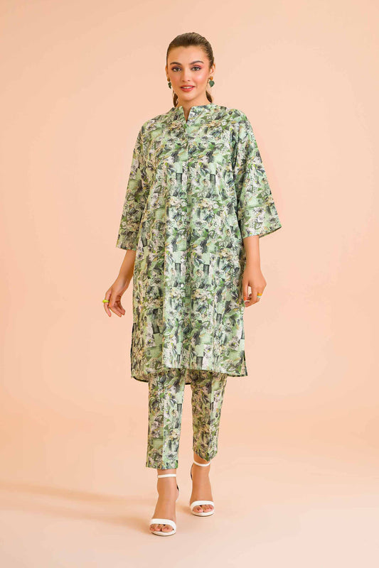 Emerald Abstract Two-Piece Set