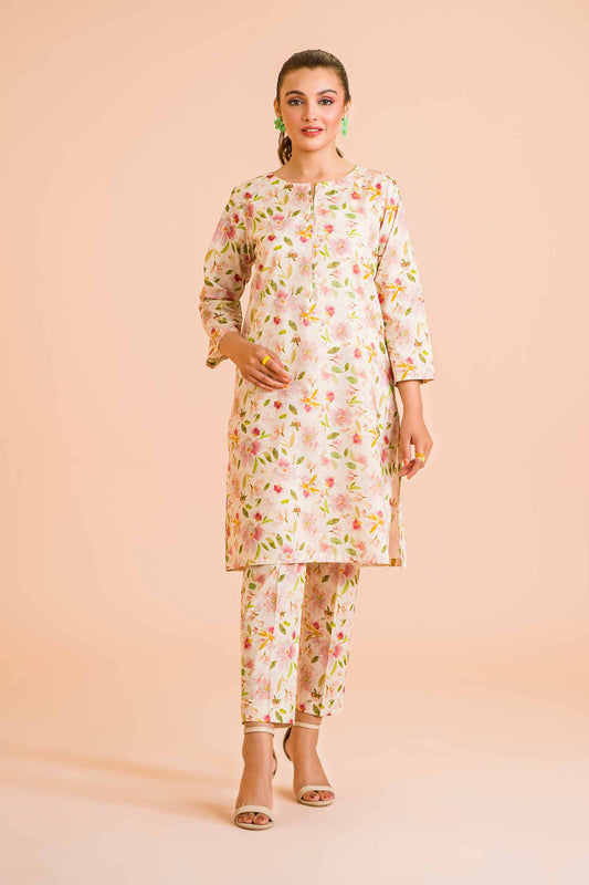 Floral Fantasy Cotton Kurta & Pants