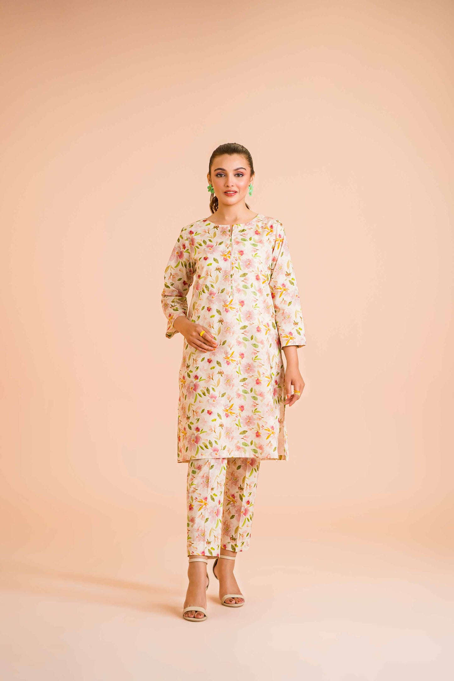 Floral Fantasy Cotton Kurta & Pants