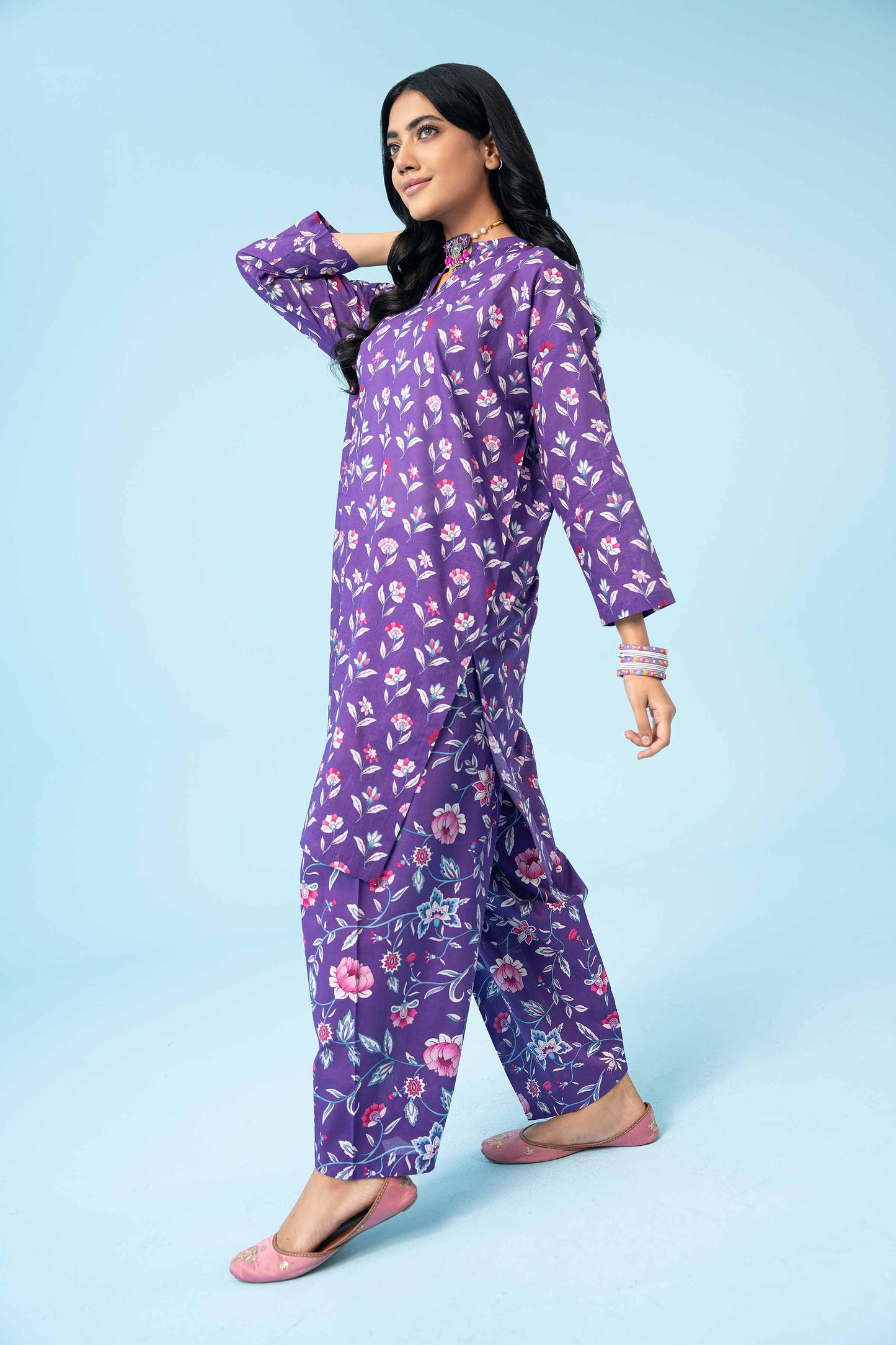 Purple Garden Two-Piece Ensemble