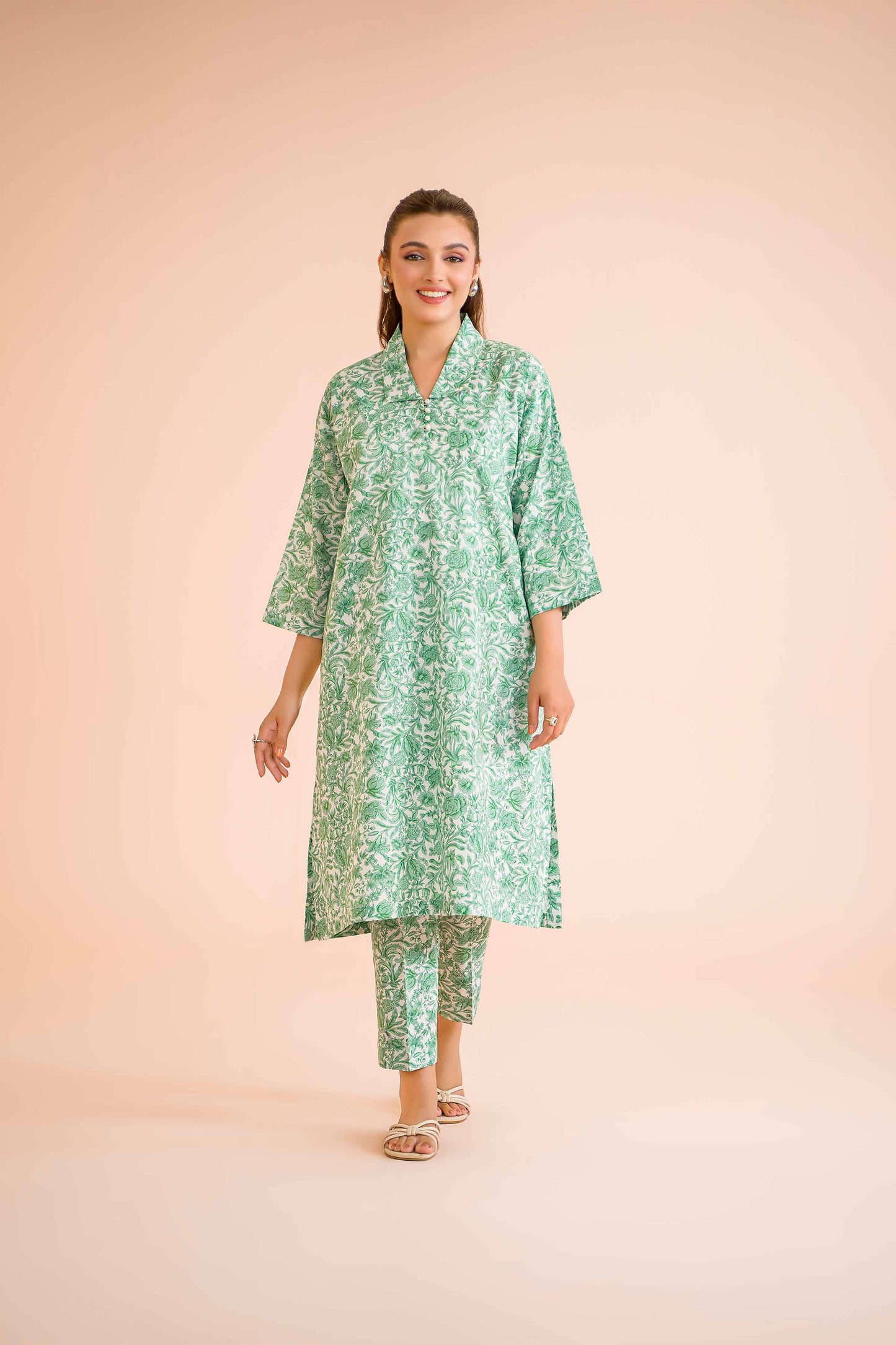 Pastel Leafy Elegance Co-ord