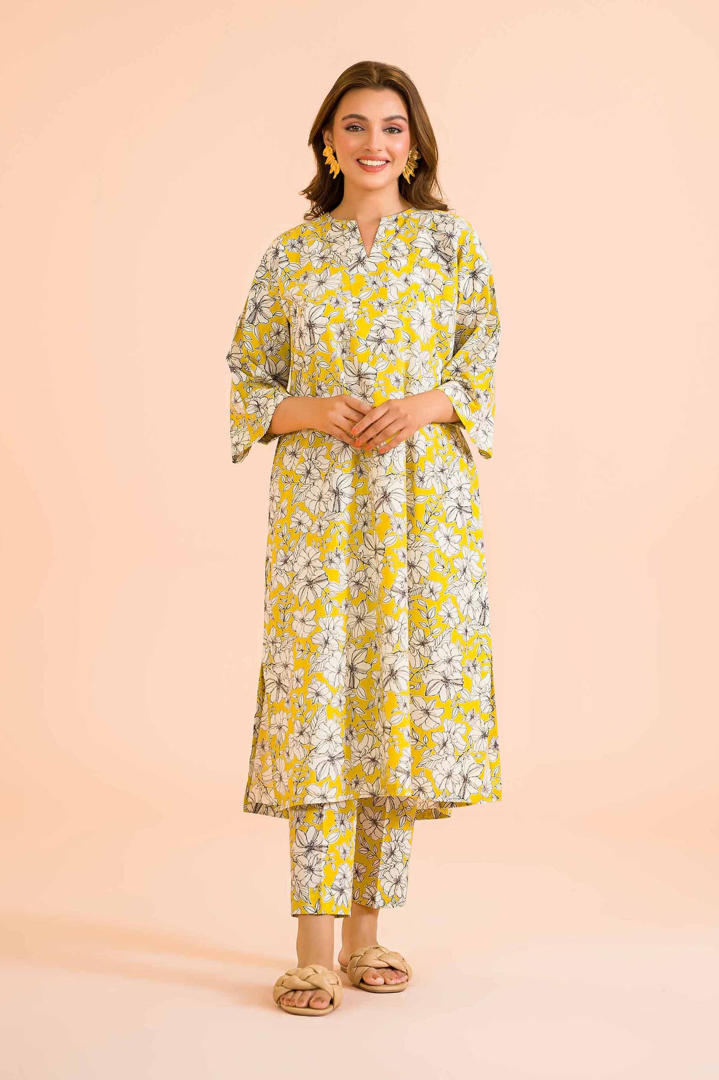 Yellow Charm Bloom Kurta & Pants