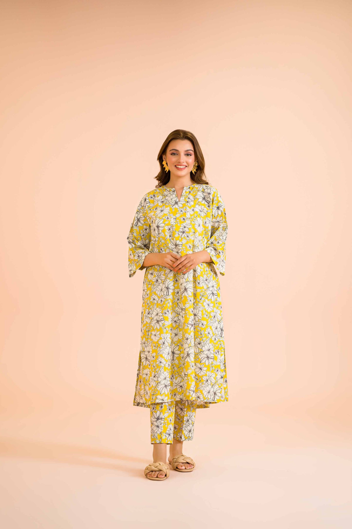 Yellow Charm Bloom Kurta & Pants