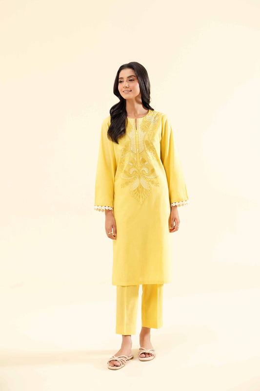 Sunny Glow Yellow Embroidered 2-Piece Set