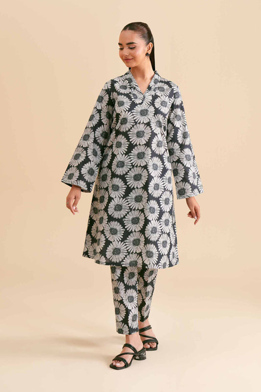 Bold Sunflower Print Kurta & Pant Co-ord