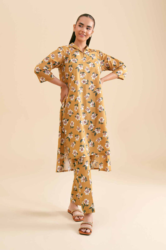 Mustard Yellow Blossom Printed 2-Piece Set