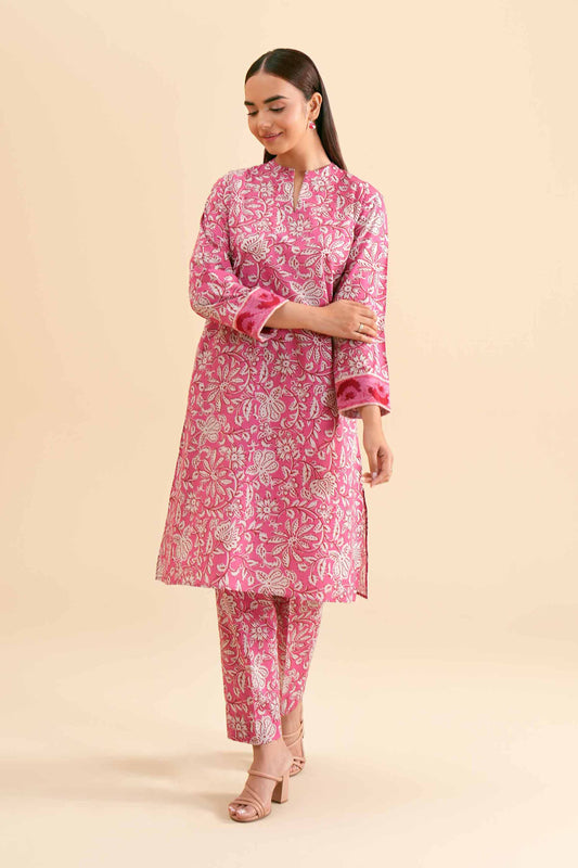 Fuchsia Floral Two-Piece Suit