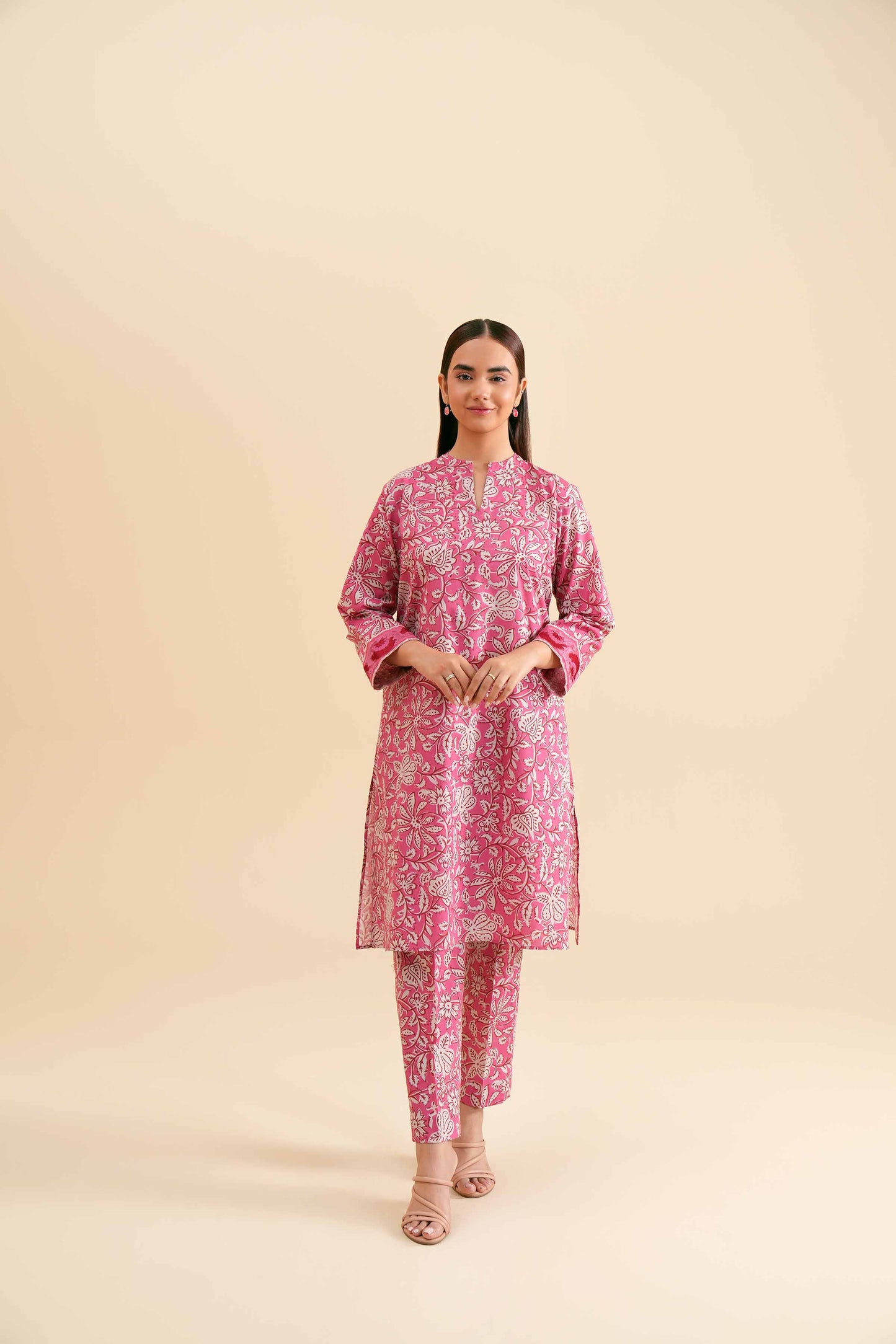 Fuchsia Floral Two-Piece Suit