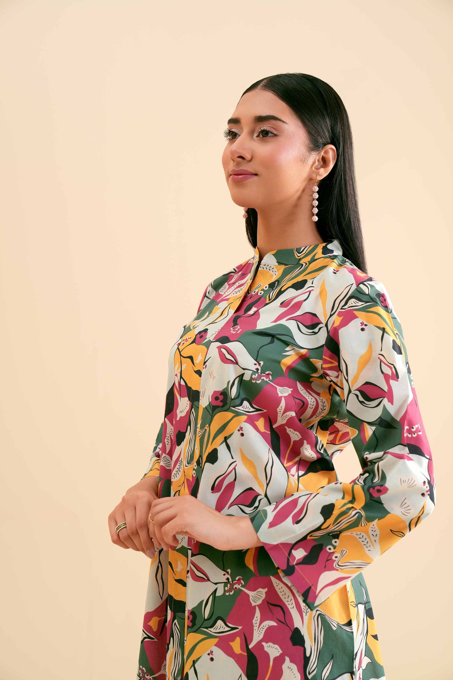 Multicolor Abstract Face Art Printed Co-ord Set