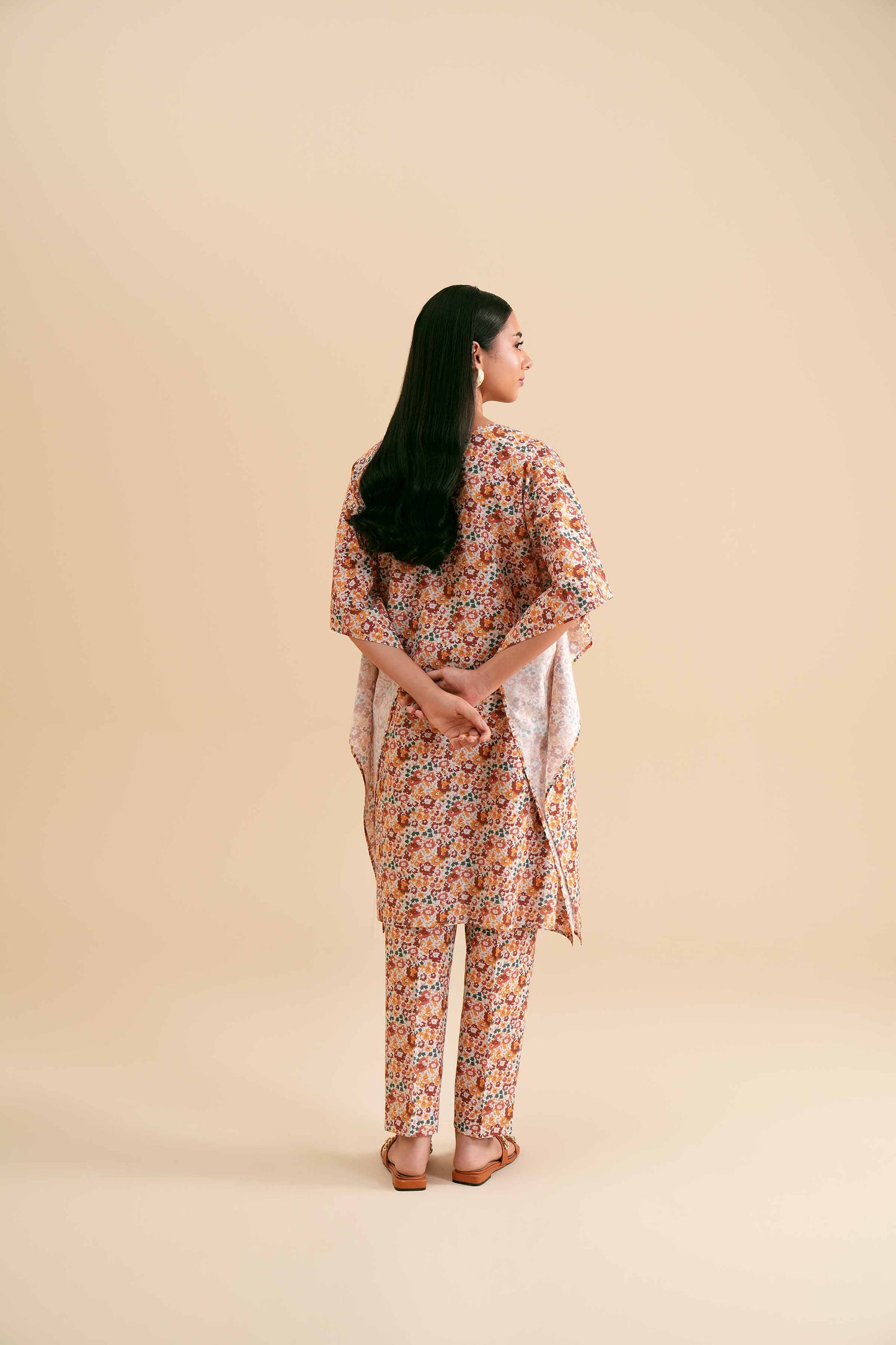 Vibrant Floral Kaftan-Style Co-ord Set