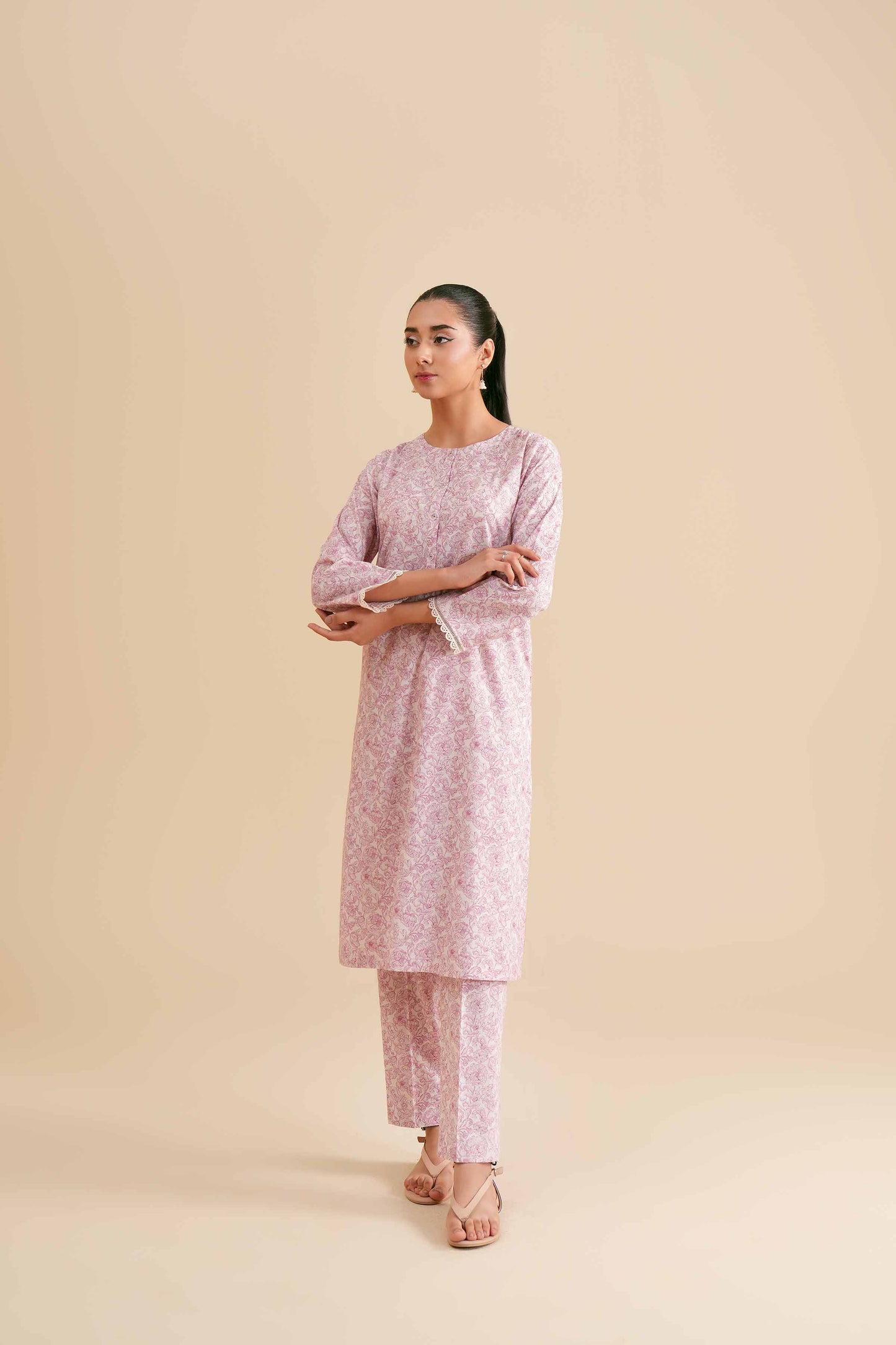 Pastel Bloom Lace-Trim Co-ord