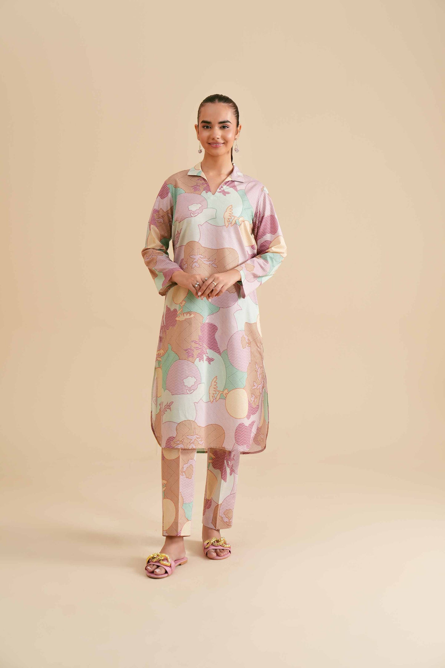 Pastel Abstract Print Co-ord Set