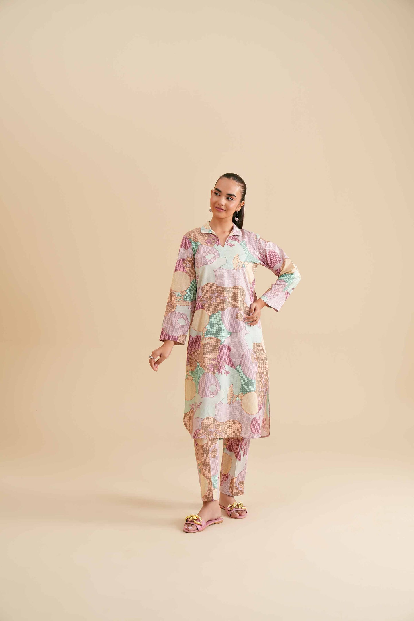 Pastel Abstract Print Co-ord Set
